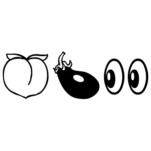 🍑🍆👀 Emoji Domain black and white Symbola rendering